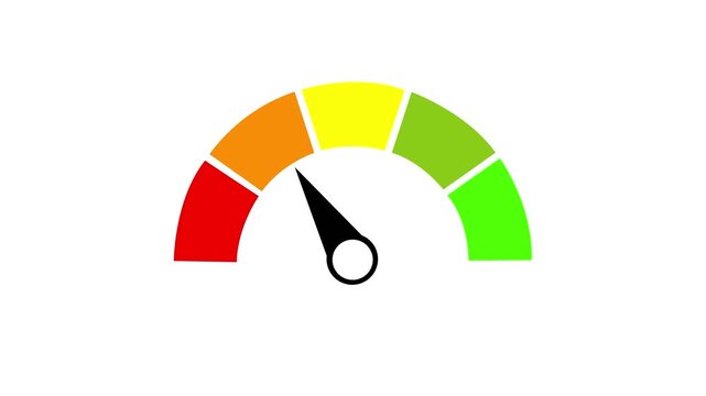 Speedometer Animation. Rating Meter. 4K Video. Vector Icon.