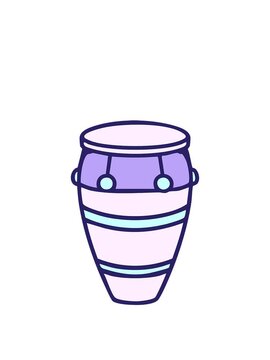 stretching up animation of traditional brazilian repinique carnival drum