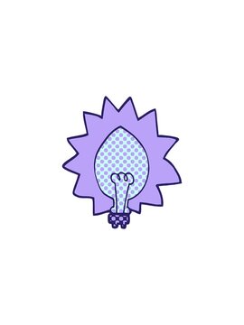 splitting effect animation of cartoon doodle light bulb
