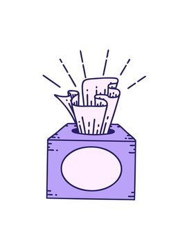 jiggle motion animation of traditional tattoo style box of tissues