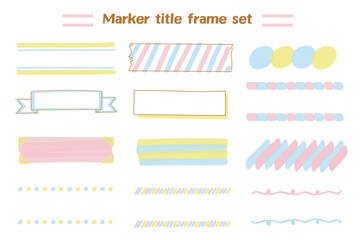 手書きのマーカー風タイトルフレーム・装飾セット