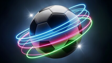 Soccer ball flying with fiery motion trail symbolizing speed and powerful movement.