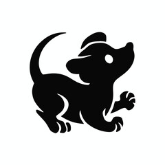 Obraz premium Playful puppy in motion isolated on white background, Vector, illustration