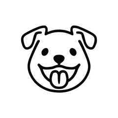 Naklejka premium Happy dog face isolated on white background, Vector, illustration