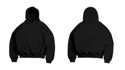 Boxy Hoodie Black Mockup