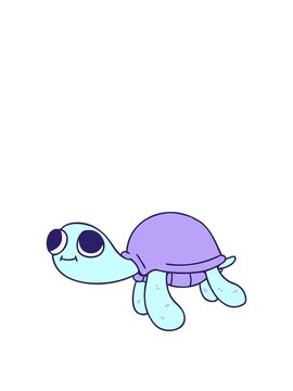 stretching up animation of cartoon turtle