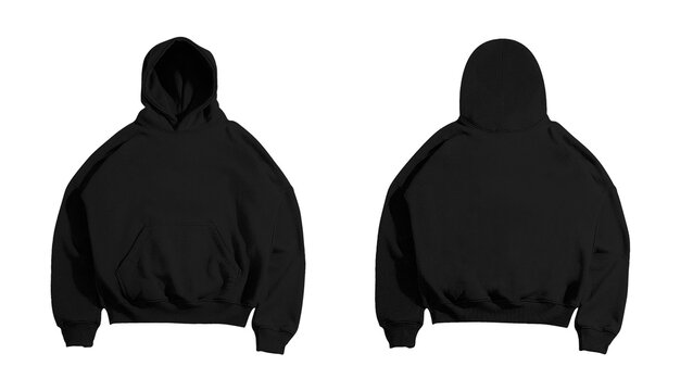 Boxy Hoodie Black Mockup