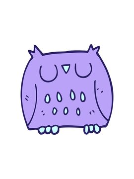 starburst effect animation of cartoon doodle cute owl