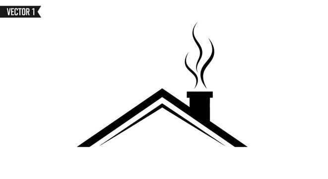 Cozy home with smoke rising from chimney on a cold day