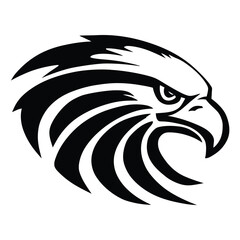 Fototapeta premium Eagle head silhouette isolated on white background, Vector, illustration