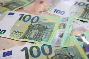 Euro Banknotes, European Currency Cash, Financial Concept