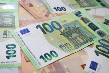 Euro Banknotes, European Currency Cash, Financial Concept