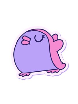 attention grabbing animation of freehand drawn sticker cartoon cute kawaii red robin