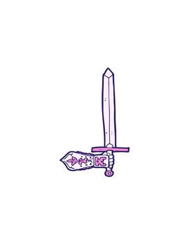 jumping motion animation of sword and hand cartoon