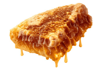 Golden brown french toast dripping maple syrup, sweet breakfast or brunch food on transparent background