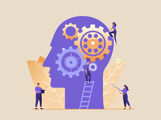 The human mind as a complex mechanism with working components and people