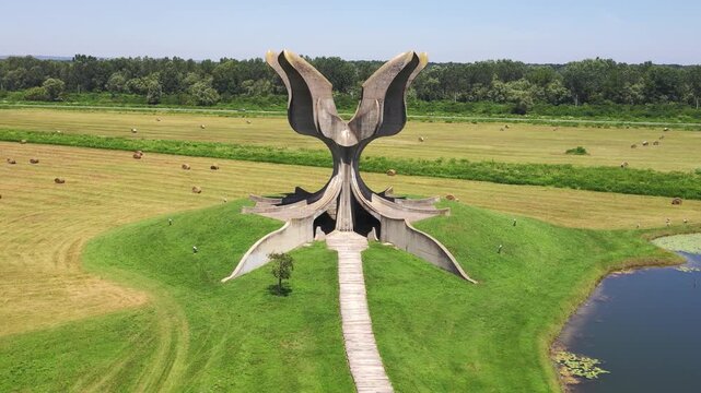 Partisan memorial monument at Kozara, Bosnia and Herzegovina, 2019