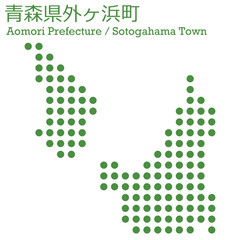 イラスト素材：日本地図　青森県外ヶ浜町ベクターイラストマップ