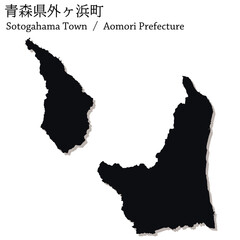 イラスト素材：日本地図　青森県外ヶ浜町ベクターイラストマップ