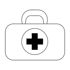 Obraz premium medical bag, box Healthcare Icon Vector Illustration in Vintage and Retro Style 