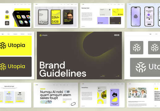 Modern Corporate Brand Guidelines Presentation with Logo Branding Identity