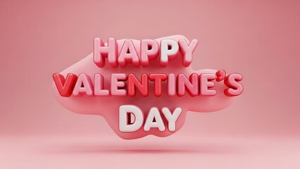 Colorful 3d lettering spelling happy valentine's day on pink for celebration whit background