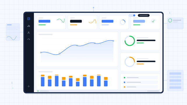 Data analysis dashboard showing graphs and charts with various metrics for user engagement on a web interface