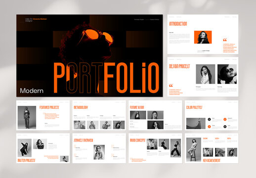 Modern Creative Portfolio Presentation Template for Designer Personal Branding