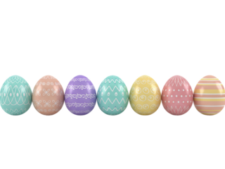 Easter egg illustration in a row for Easter celebration concept design