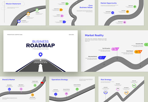 Business Roadmap Infographic Presentation Template for Strategy and Growth