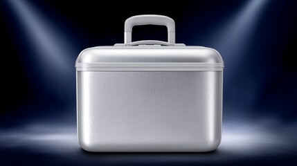 Elegant portable storage, Reflective metal container designed for stylish travelers and artists