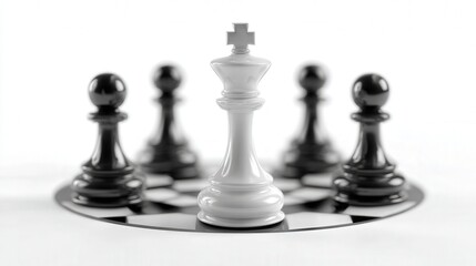 abstract leadership and strategy symbol isolated on white background