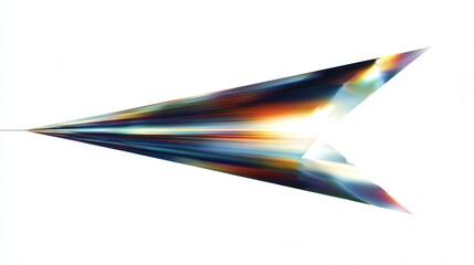 abstract light prism breaking spectrum colors isolated on white background