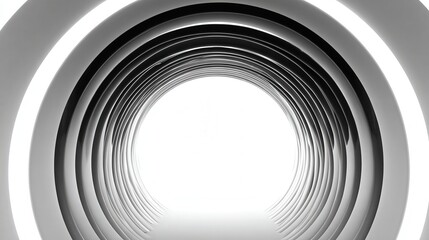 abstract light tunnel ring isolated on white background