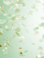 金の紙吹雪のグリーン背景