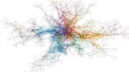 abstract neural network visualization isolated on white background