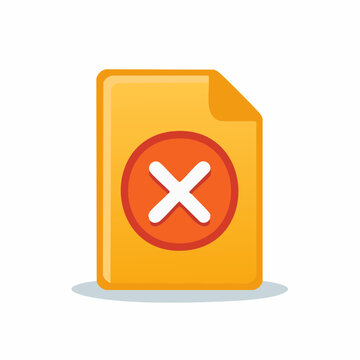 Document Icon with Red Circle and White Cross Indicating Error or Failure