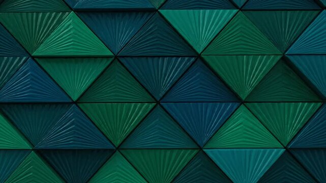 Triangles tessellating in shades of teal