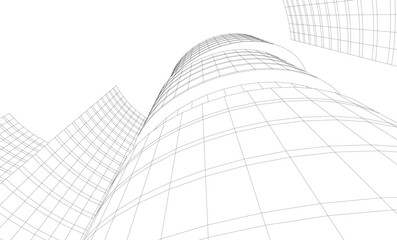 Fototapeta premium Abstract modern city buildings. Architectural concept sketch
