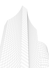 Fototapeta premium Abstract modern city buildings. Architectural concept sketch