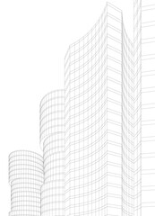 Fototapeta premium Abstract modern city buildings. Architectural concept sketch
