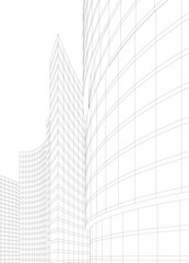 Fototapeta premium Abstract modern city buildings. Architectural concept sketch