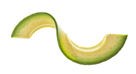 Sliced avocado curved on black background green yellow