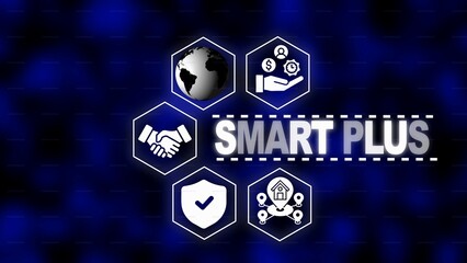 Smart Plus Concept with Global Icons and Business Symbols Arranged in a Hexagonal Pattern image photo