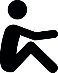 A man sitting on floor icon. Human signs and symbols.