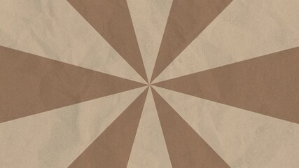 A vintage-style sunburst background with alternating beige and brown rays and a crumpled paper texture, creating a retro and distressed aesthetic. - Powered by Adobe