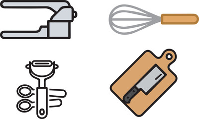 Restaurant Food and Beverage Icon Set