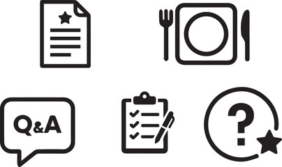 Restaurant Food and Beverage Icon Set