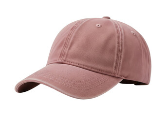 Fototapeta premium Stylish dusty rose pink baseball cap for casual wear, perfect for outdoor activities isolated on transparent background
