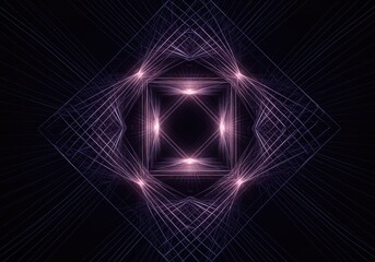 Obraz premium Complex geometric structure creating an illusion of infinite space and abstract depth. Layers of intersecting lines form a stunning optical pattern ,space ,network ,Abstract